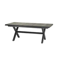 Siena Garden Sincro Ausziehtisch 265 x 103 x 77 cm anthrazit/natur-grau