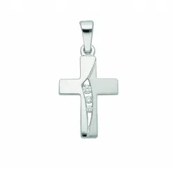 Kreuzkette ADELIA ́S "schmuck, damen schmuck, für sie, hochwertig, preiswert, günstig", silber, Halsketten, Damen, Silber 925 (Sterlingsilber), Schmuckset mit bis 45 cm stufenlos verstellbarer 925 Silber Halskette