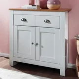 FineBuy Kommode Weiß / Eiche 79x81x34,5 cm Anrichte Schubladenkommode