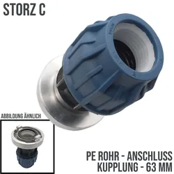 STORZ C DN 52 KA 66 Übergangsstück Adapter -> 63 mm PE Kupplung Rohr Klebeschlau...