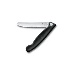 Victorinox Picknickmesser 11 cm | Kompaktes Klappmesser mit Wellenschliff für unterwegs Schwarz