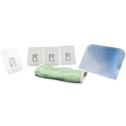 Novabest Magische Haken Zauberhaken Saughaken Wunderhaken, Zauberhaken für Scheibengardinen 4-er Set