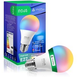 Nous P3 & Smart Light Lampe E27, 9 W, RGB WLAN