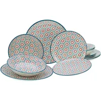 CreaTable Stella Geschirrset Tafelservice 12-tlg. orientalisches Fliesenmotiv bunt