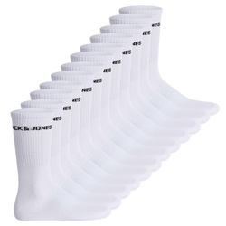JACK&JONES Herren Tennissocken, 12er Pack - JACLOGO, One Size Weiß 40-46