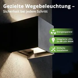 Grafner Außenwandleuchte Aluminium 10,0 cm IP44 inkl. LED schwarz
