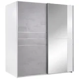 MID.YOU Schiebetürenschrank Stripe ca. 180x198 cm Grau/Weiß