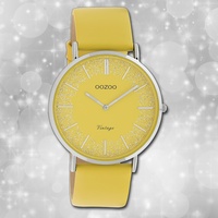 Oozoo Damen Armbanduhr Vintage Series C20128 gelb Leder Quarz Analoguhr UOC20128