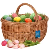 KOTARBAU® Einkaufskorb - Aufbewahrungskorb - Korb Geflochten - 35 x 45 cm - Pilzkorb – Korb für Obst – Picknickkorb – Naturfarbe - Weidenkorb mit Henkel