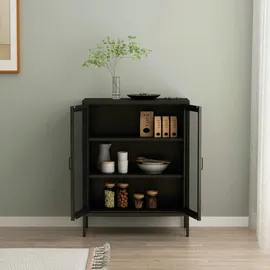 [en.casa] Sideboard Falköping 80 x 101,5 x 40 cm Schwarz