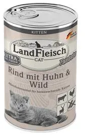 Landfleisch Cat Kitten Pastete Rind, Huhn & Wild - 6x400g