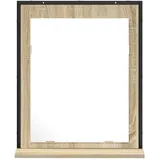 vidaXL Spiegel mit Regal Schwarz 50 x 12 x 60 cm