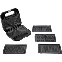 JATA JESW2010 Sandwichtoaster, 3-in-1, Grill, Sandwichtoaster und Waffeleisen, abnehmbare und austauschbare Antihaft-Platten, 750 W, schnelles und gleichmäßiges Toasten, vertikale Aufbewahrung