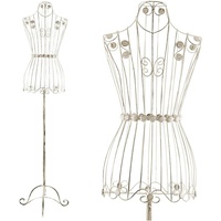 PrimoLiving Metall Schneiderpuppe 160 cm Bella Donna in Antik-Weiß - Vintage Kleiderpuppe - ideal als weibliche Schaufensterpuppe oder Kleiderständer
