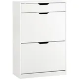 SoBuy Schuhschrank Weiß Holzwerkstoff, 60x90x30 cm, Garderobe, Schuhaufbewahrung, Schuhkipper