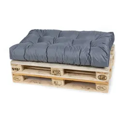TexDeko Garden Palettenkissen 120x80x18cm wasserabweisend In- & Outdoor Sitzkissen gesteppt Sitzauflage für Europaletten  (Grau)