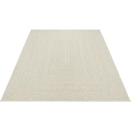 The CarPET Outdoorteppich THE CARPET "Kansas", beige (creme), B:80cm H:10mm L:150cm, Polypropylen, Teppiche, Outdoorteppich, moderner robuster In und Outdoor Teppich Jute Look