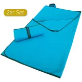 Dyckhoff Sporthandtuch Mikrofaser Sporttuch, Microfaser (2-St), auch als 2er Set erhätlich blau 60 cm x 120 cm
