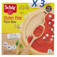 SCHAR Fertiger Boden für glutenfreie Pizza 3 Packungen mit 2 Stück (300 g x 3)