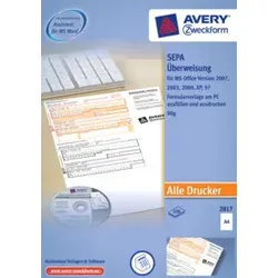 PC Formular SEPA-Überweisung ZWECKFORM 2817 100St EU