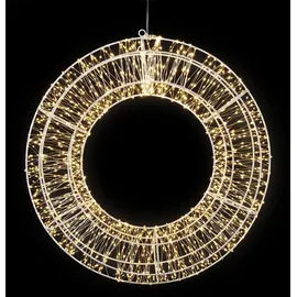 Lunartec 3D-LED-Lichterkranz Firework-Effekt 58 cm spritzwassergeschützt 1.800 LEDs weiß