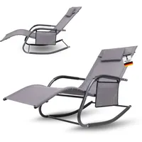 Albatros Premium Gartenliege C-FORM Schwungliege Relaxliege Gartenstuhl mit Kopfkissen