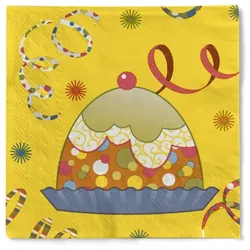 Cocktail-Serviette "Party Balloons" aus Tissue 3-lagig, 25 x 25 cm, 20 Stück
