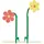 Relaxdays Sprinkler Blume 2er Set 6 m gelb/grün/rot