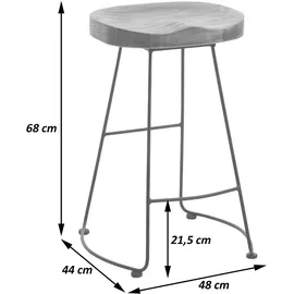 MCW Barhocker N25  Höhe: 2er Set Braun