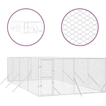 vidaXL Outdoor-Hundezwinger 4 x 8 x 2 m Stahl Silber