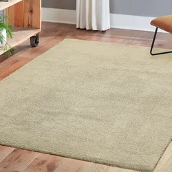 Teppich ANDIAMO "San Paolo", beige (creme), B:130cm H:27mm L:190cm, Polyester, Teppiche, Uni Farben, weiche Qualität, ideal im Wohnzimmer & Schlafzimmer