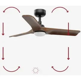 FARO Heywood S 22,5 cm Deckenventilator Schwarz/Braun