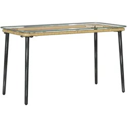 vidaXL Gartentisch Natürlich 80 x 40 x 45 cm Poly Rattan