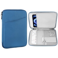MoKo 9-11" Tablet Tasche Hülle Kompatibel mit iPad Pro 11 M4 2024/11 Zoll iPad Air M2 2024/iPad 10th 10,9 2024/iPad Air 5/4 10,9, Galaxy Tab S9/S8/A8/A7 2022, Pfau Blau