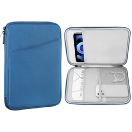 MoKo 9-11" Tablet Tasche Hülle Kompatibel mit iPad Pro 11 M4 2024/11 Zoll iPad Air M2 2024/iPad 10th 10,9 2024/iPad Air 5/4 10,9, Galaxy Tab S9/S8/A8/A7 2022, Pfau Blau