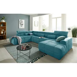 DOMO collection Wohnlandschaft Kunstleder U-Form 3-Sitzer Grün
