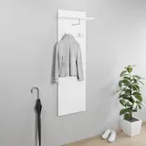 INOSIGN Garderobenpaneel »Paris«, (1 St.), Wandgarderobe mit Doppelhaken und Kleiderstange (B/T/H): 40/21,5/130cm, weiß,