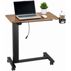 VEVOR Überbetttisch Mobiler Beistelltisch Laptoptisch Höhenverstellbar Holz