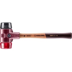 HALDER SIMPLEX Schonhammer Ø 60 mm Gummi schwarz / Plastik rot
