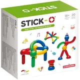 Stick-O magnetische Bausteine für Kinder ab 1 Jahre, kreatives Konstruktionsspielzeug, Lernspielzeug mit Magnet, 36 Modelle für Mädchen und Jungen, Montessori Spielzeug, 20 Teile Set,