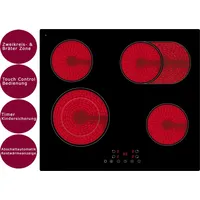 PKM Glaskeramik Kochfeld rahmenlos (mit Zweikreis Zone + Bräterzone)