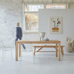 Tisch aus massivem Eichenholz ohne Knoten 180x90 Eden