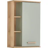 Saphir Hängeschrank SAPHIR "Quickset Badschrank 50,5 cm breit mit 1 Tür und 2 Glas-Einlegeböden", braun (riviera eiche, salbei nachbildung), B:50,5cm H:74,5cm T:20,5cm, Holzwerkstoff, Schränke, Hängeschrank, Badezimmer-Hängeschrank inkl. Türdämpfer, Holzgriffe