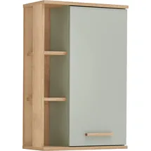 Saphir Hängeschrank SAPHIR "Quickset Badschrank 50,5 cm breit mit 1 Tür und 2 Glas-Einlegeböden", braun (riviera eiche, salbei nachbildung), B:50,5cm H:74,5cm T:20,5cm, Holzwerkstoff, Schränke, Hängeschrank, Badezimmer-Hängeschrank inkl. Türdämpfer, Holzgriffe