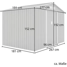 HATTORO Metallgerätehaus S200 2,7 x 1,8 m hellgrau