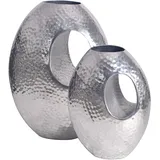 FineBuy FineBuy, Vase 2er Set Aluminium Silber