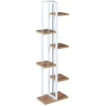 [en.casa] Blumenständer Tohmajärvi 120 x 34 x 21 cm Weiß/Walnuss