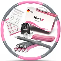 AdlerFit Hula Hoop Reifen Erwachsene und Kinder zum Abnehmen 1,2kg - bis 100cm Durchmesser - Hullahub für Anfänger, Fortgeschritten und Profis - für intensives Training - Fitnessreifen