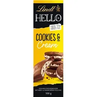 Lindt Schokolade HELLO Cookies & Cream | 100 g Tafel | Vollmilch-Schokolade mit Keks- & Sahnecrème-Füllung | Schokoladentafel | Schokoladengeschenk