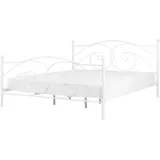 Beliani Metallbett in romantischem Stil 140 x 200 cm Weiß